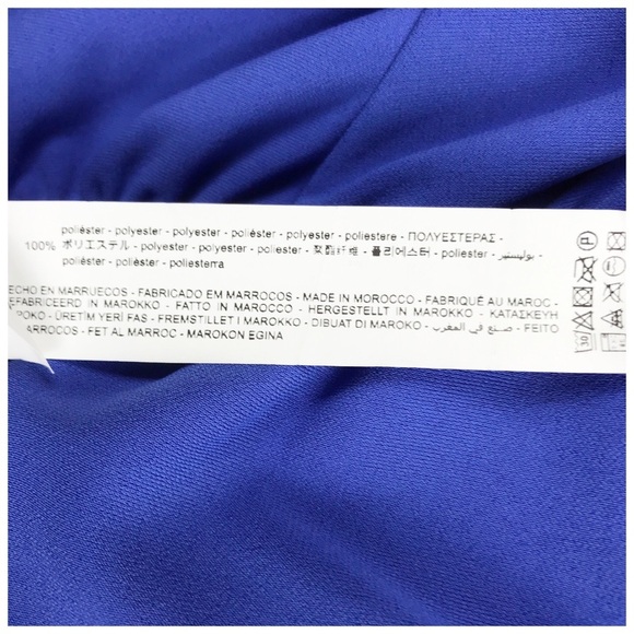 Zara Blue Draped Ruched Long Sleeve‎ Dress Size XL - Picture 11 of 12